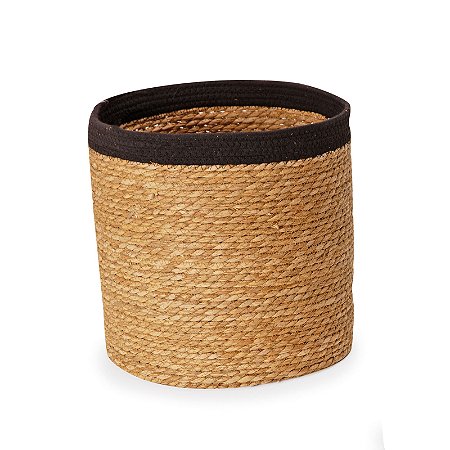 CESTO EM FIBRA NATURAL COM ALGODAO MART 33cm