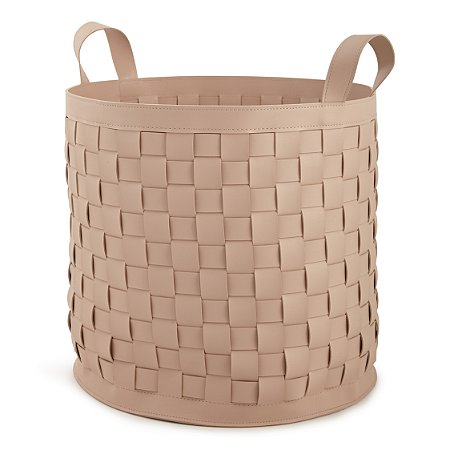 CESTO EM PU BEGE MART 47x39cm
