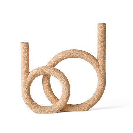 ESCULTURA GEOMETRICA  EM POLIRRESINA BEGE MART 28x27cm