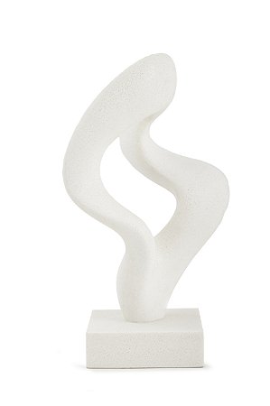 ESCULTURA ABSTRATA EM POLIRRESINA OFF WHITE MART 35cm