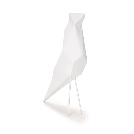 ESCULTURA PASSARO GEOMETRICO EM POLIRRESINA BRANCO MART 38cm