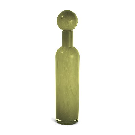 VASO GARRAFA COM ESFERA DECOR EM VIDRO VERDE MART 48cm