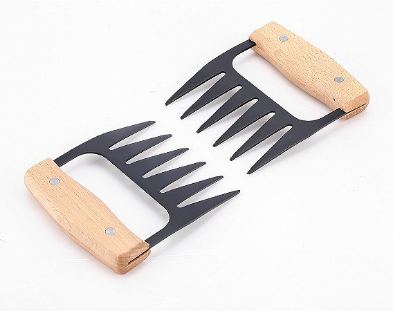 JG 2 GARRAS DE URSO PARA CHURRASCO MADEIRA E METAL 11cm MEK