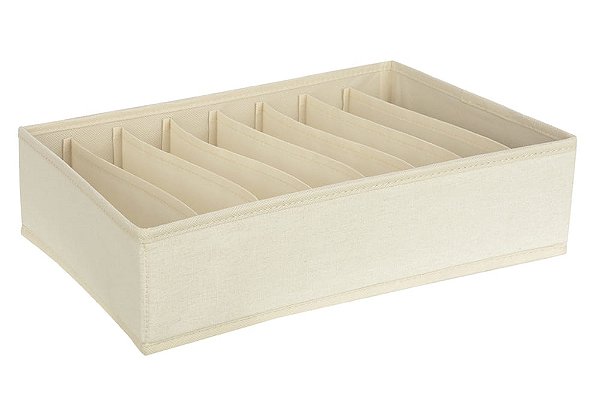 CAIXA ORGANIZADORA LINHO C/8 COMPARTIMENTOS - OFFWHITE