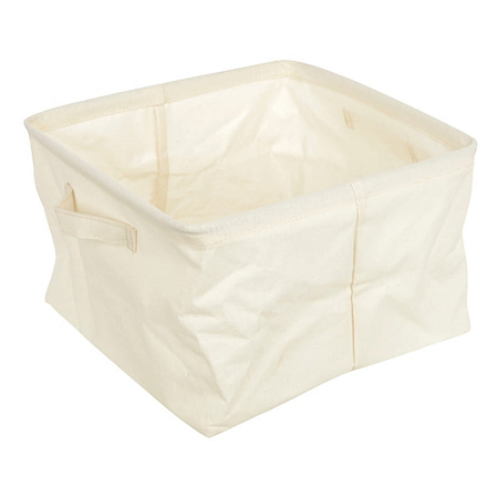 CAIXA ORGANIZADORA DOBRAVEL EM LINHO OFF WHITE 19x29cm