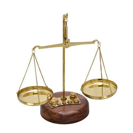 ESCULTURA BALANCA DA JUSTICA DECOR EM MADEIRA/METAL 22,5cm