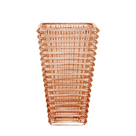 VASO DECORATIVO DE CRISTAL DE CHUMBO MAYA AMBAR - 17,5CM