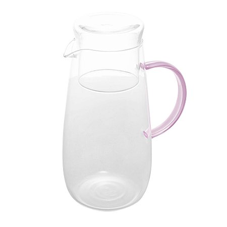 JARRA DE VIDRO COM ALCA E COPO FUN ROSA 1,3L - WOLFF