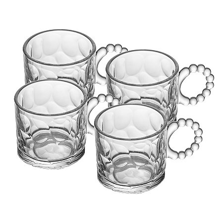 CJ 4 XICARAS DE VIDRO BALLS 100ML