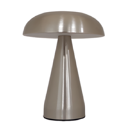 ABAJUR COGUMELO PRATA EM METAL MUSH TOUCH - 21CM