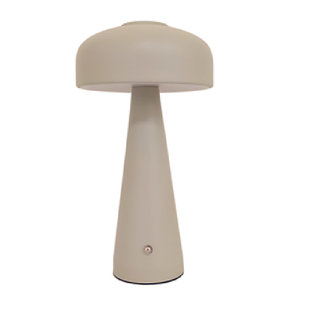 ABAJUR COGUMELO EM METAL CINZA TOWER CINZA TOUCH - 27CM
