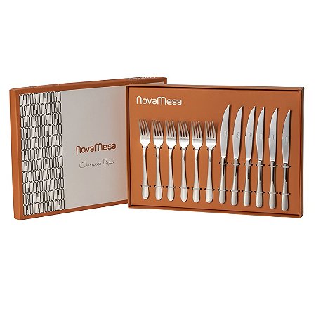 JG DE CHURRASCO NEW ENGLISH INOX 12 PCS - ST JAMES