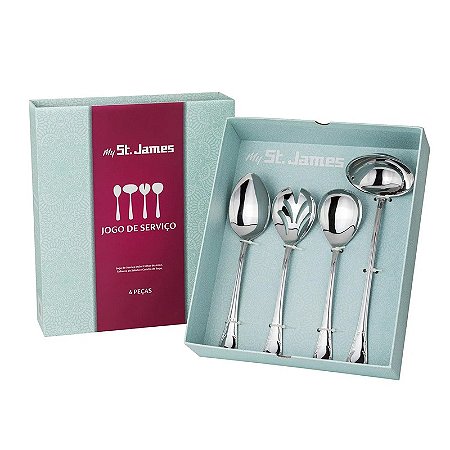 JG PARA SERVIR ROYALE INOX 4 PCS - ST JAMES
