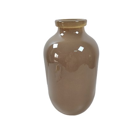 VASO DECORATIVO EM VIDRO MARROM - 34,5cm