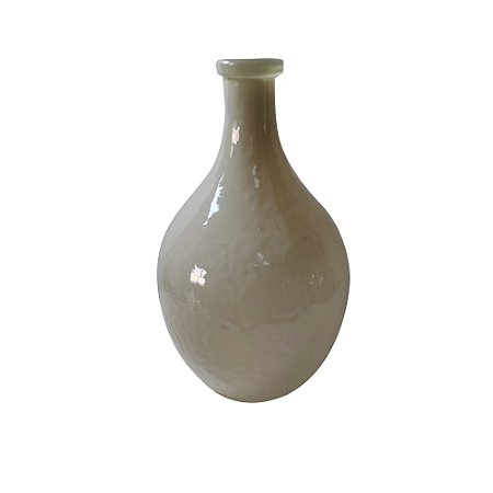 VASO GARRAFA DECORATIVO EM VIDRO BEGE CLARO - 45,5cm
