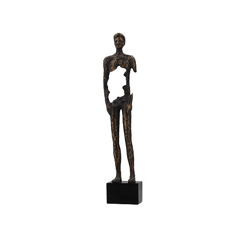 ESCULTURA EM RESINA HOMEM EM PE BRONZE - 50cm