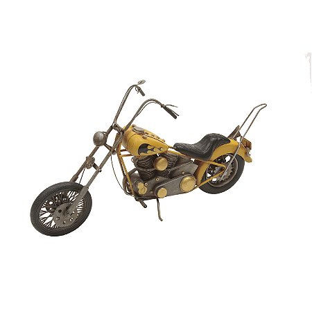 ESCULTURA DECOR MINIATURA MOTOCICLETA DECORATIVA DE METAL