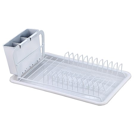 ESCORREDOR DE LOUCAS EM METAL DUBLIN BRANCO 35,5x22,5x12,5cm