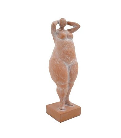 ESCULTURA DECOR SCHERMO EM RESINA MULHER TERRACOTA - 35,3CM