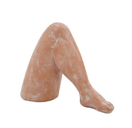 ESCULTURA DECORATIVA EM RESINA PERNA DOBRADA TERRACOTA- 15CM