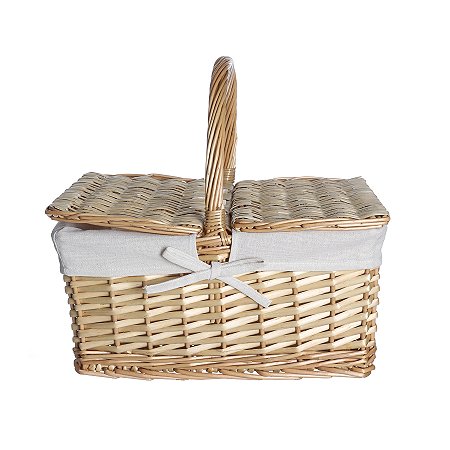 CESTA DE PIQUENIQUE COM FORRO BRANCO 38CM  - OIKOS