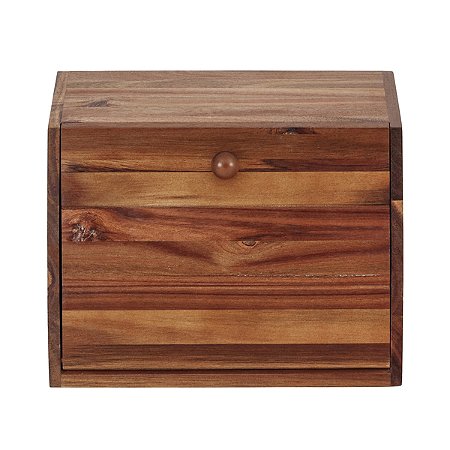 PORTA PAO DE ACACIA COM TAMPA 30CM - OIKOS NATURAL