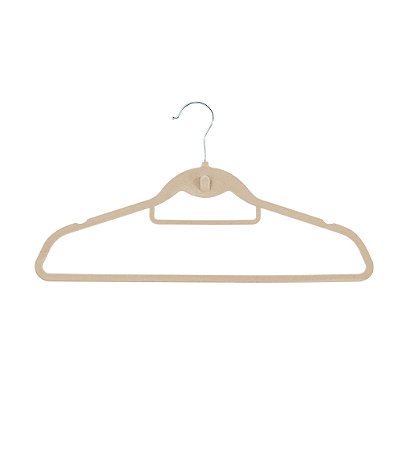 KIT DE 3 CABIDES TOQ DE VELUDO C/GANCHO FRONTAL - OIKOS BEGE