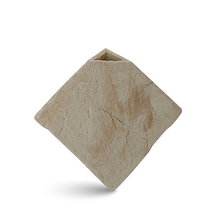 VASO FORMAS GEOMETRICAS  DECORATIVO EM RESINA MESCLADO BEGE
