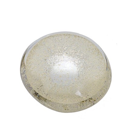 ESCULTURA DECORATIVA EM VIDRO CHAMPAGNE E TRANSPARENTE 9,5cm
