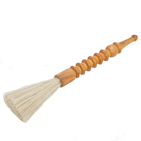 PINCEL DECORATIVO EM JUTA E MADEIRA MARROM E BEGE - 35cm