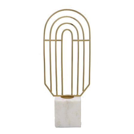 ESCULTURA ARCOS DECOR EM ACO INOXIDAVEL E MARMORE BR/DOUR