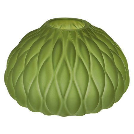 VASO DECORATIVO REDONDO EM VIDRO VERDE 11,3CM