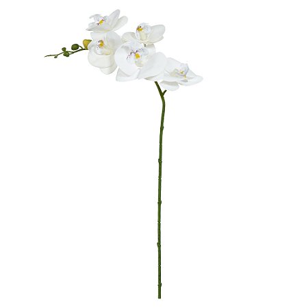 HASTE DE ORQUIDEA PHALAENOPSIS TOQUE REAL X5 BRANCO 65cm