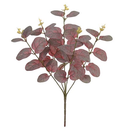 BUQUE DE EUCALIPTO DECORATIVO VERMELHO OUTONO 36cm