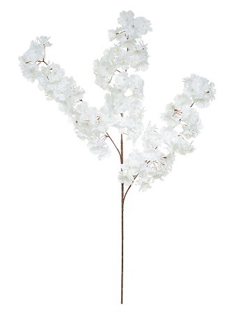 HASTE FLOR CEREJEIRA DECORATIVO BRANCO 95cm
