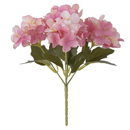 BUQUE HORTENSIA DECORATIVO (ROSA OUTONO) 29cm