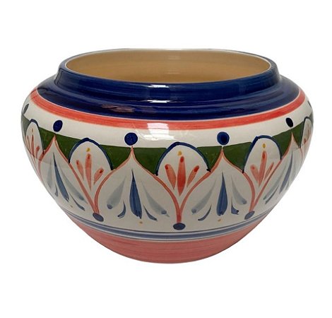 CACHEPOT EM CERAMICA CANCUN PINTADO A MAO LUIZ SALVADOR G