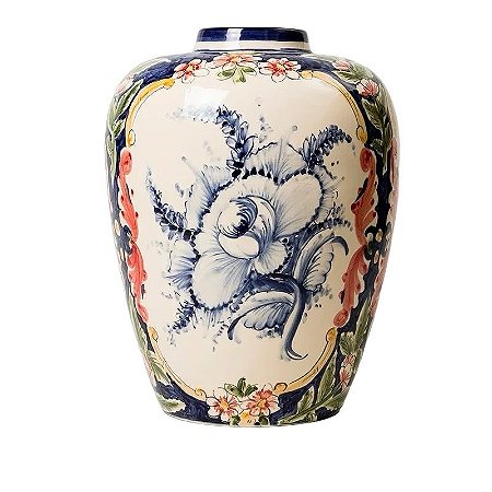 VASO DECOR EM CERAMICA PINTADO/MAO MADALENA LUIZ SALVADOR G