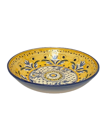 CENTRO DE MESA CAPRI PINTADO A MAO 35,5CM LUIZ SALVADOR