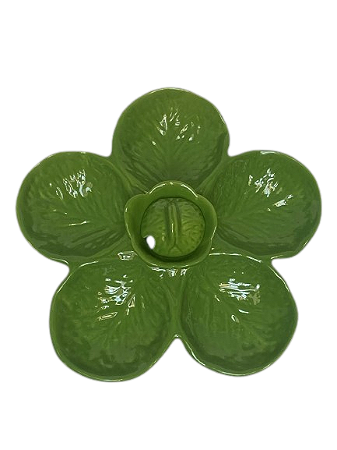 PETISQUEIRA CERAMICA FOLHA C/5 DIV VERDE LUIZ SALVADOR GD