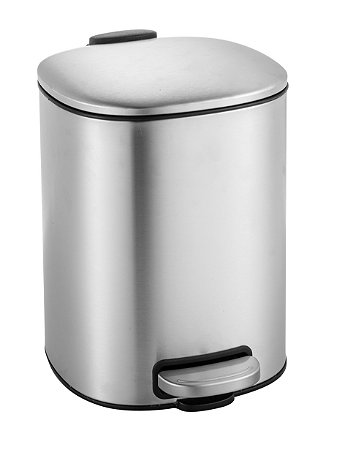 LIXEIRA INOX 5L TITANUS COM PEDAL E AMORTECEDOR