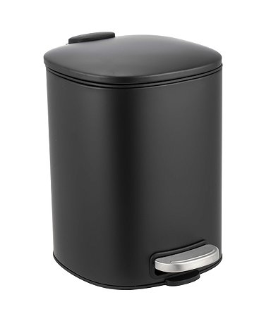 LIXEIRA PRETA 5L TITANUS PRETO COM PEDAL E AMORTECEDOR