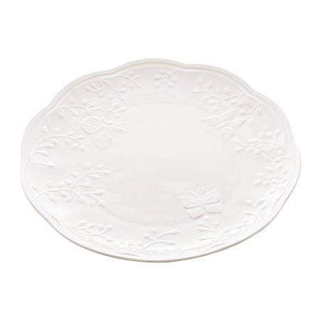 PRATO RASO PORCELANA NEW BONE BUTTERFLY FLOWER 26,5CM - LYOR