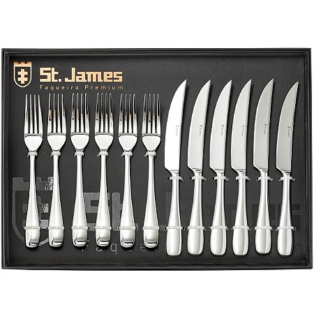 JG DE CHURRASCO SERENITY INOX - 12 PCS ST JAMES