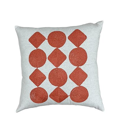 Almofada Quadrada Bordado no Cordão Marsala 50x50cm Premium