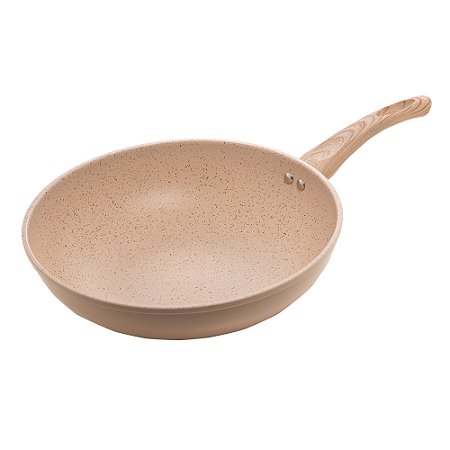 FRIGIDEIRA WOK EM ALUMINIO E CERAMICA INDUCAO BEGE - LYOR