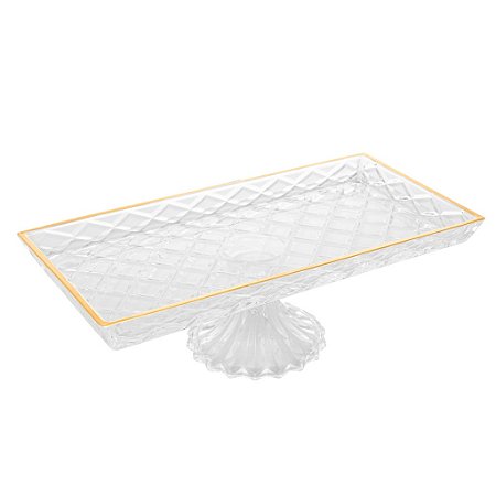 TRAVESSA P/ SERVIR CRISTAL PE E FIO OURO DELI DIAMOND - LYOR