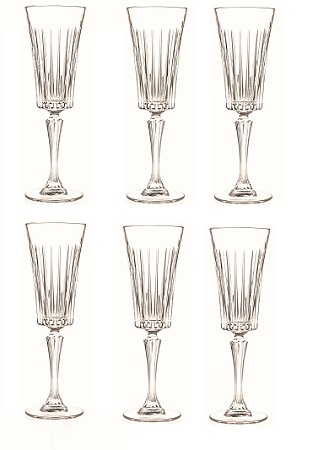 CJ 6 TACA CHAMPANHE TIMELESS RCR CRISTALLERIA ITALIANA 210ML