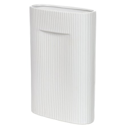 VASO DECORATIVO CERAMICA BRANCO 25X17X6cm