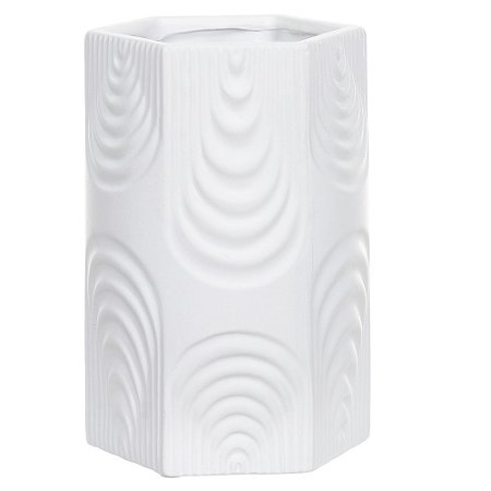 VASO DECORATIVO CERAMICA BRANCO 20x12cm
